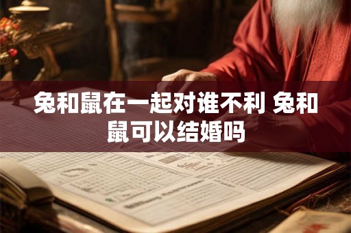 兔和鼠在一起对谁不利 兔和鼠可以结婚吗