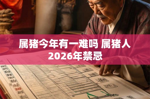 属猪今年有一难吗 属猪人2026年禁忌