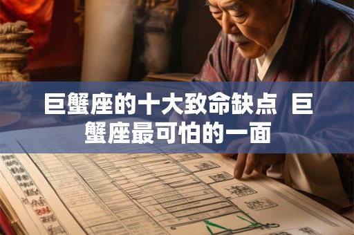 巨蟹座的十大致命缺点  巨蟹座最可怕的一面