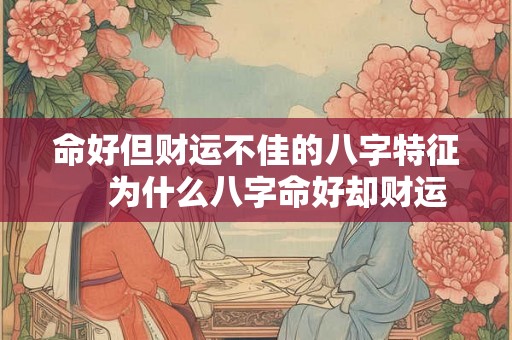 命好但财运不佳的八字特征　 为什么八字命好却财运不佳