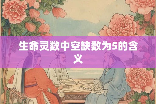 生命灵数中空缺数为5的含义