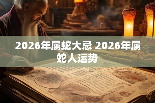 2026年属蛇大忌 2026年属蛇人运势