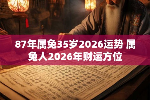 87年属兔35岁2026运势 属兔人2026年财运方位 87年属兔35岁2026运势 属兔人2026年财运方位