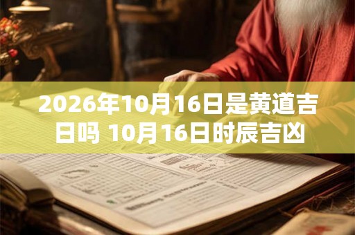 2026年10月16日是黄道吉日吗 10月16日时辰吉凶