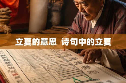 立夏的意思  诗句中的立夏