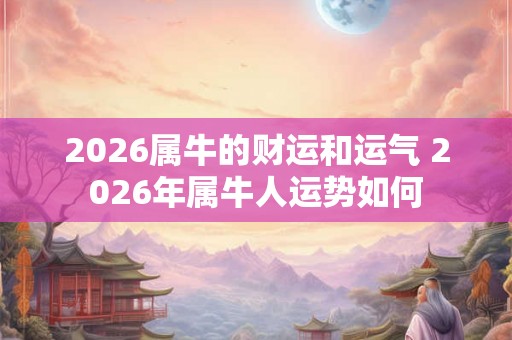 2026属牛的财运和运气 2026年属牛人运势如何