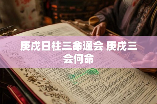 庚戌日柱三命通会 庚戌三会何命