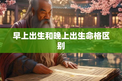 早上出生和晚上出生命格区别
