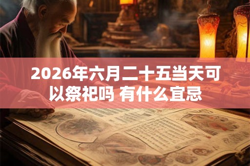 2026年六月二十五当天可以祭祀吗 有什么宜忌