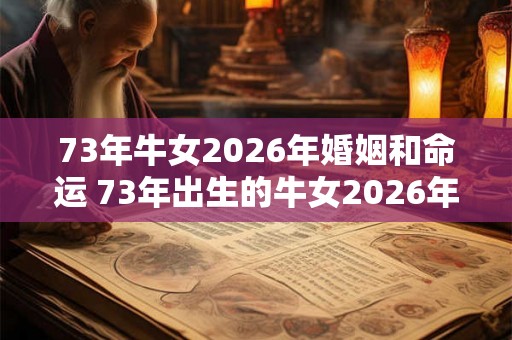 73年牛女2026年婚姻和命运 73年出生的牛女2026年的婚姻和命运会如何