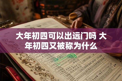 大年初四可以出远门吗 大年初四又被称为什么