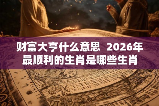 财富大亨什么意思  2026年最顺利的生肖是哪些生肖