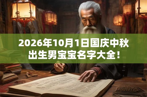2026年10月1日国庆中秋出生男宝宝名字大全！