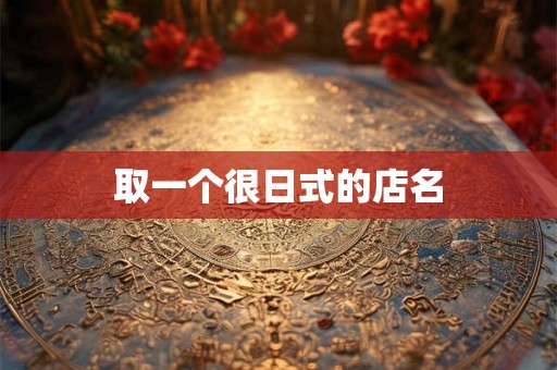取一个很日式的店名