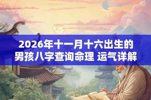 2026年十一月十六出生的男孩八字查询命理 运气详解