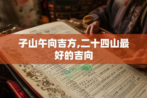 子山午向吉方,二十四山最好的吉向