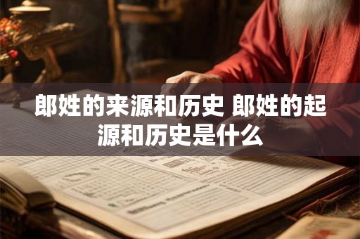 郎姓的来源和历史 郎姓的起源和历史是什么