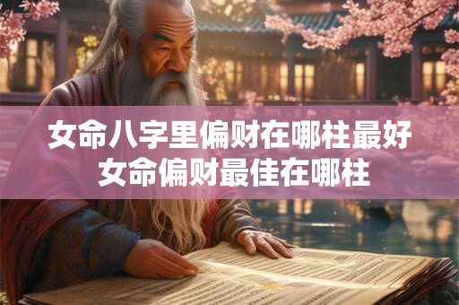 女命八字里偏财在哪柱最好 女命偏财最佳在哪柱