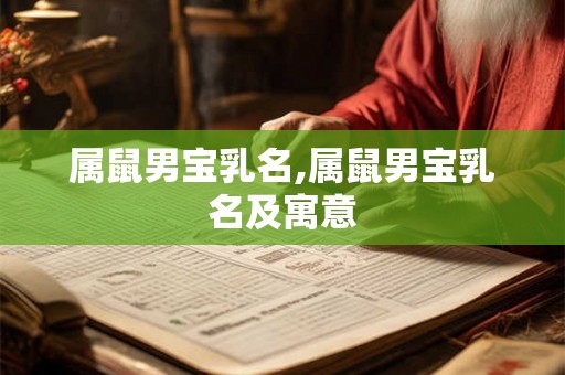 属鼠男宝乳名,属鼠男宝乳名及寓意 属鼠男宝乳名,属鼠男宝乳名及寓意