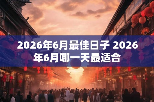 2026年6月最佳日子 2026年6月哪一天最适合
