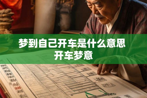 梦到自己开车是什么意思 开车梦意