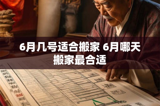 6月几号适合搬家 6月哪天搬家最合适
