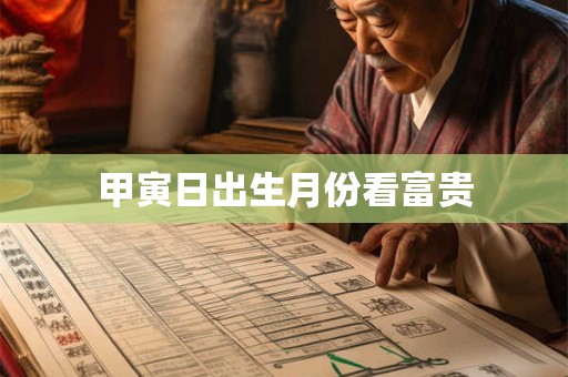 甲寅日出生月份看富贵 甲寅日出生月份看富贵