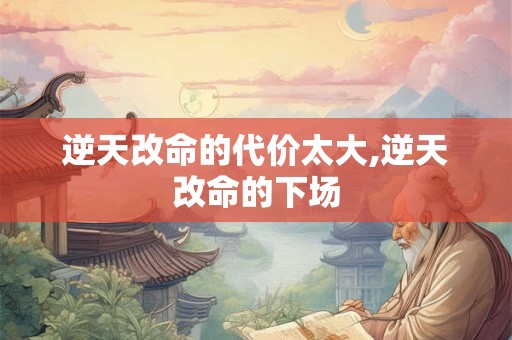 逆天改命的代价太大,逆天改命的下场
