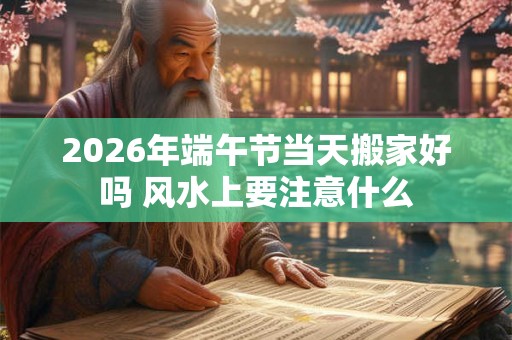 2026年端午节当天搬家好吗 风水上要注意什么