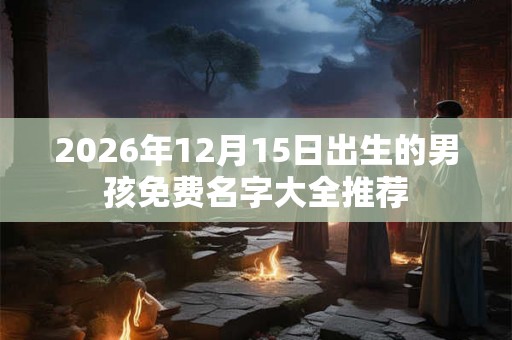 2026年12月15日出生的男孩免费名字大全推荐 2026年12月15日出生的男孩免费名字大全推荐