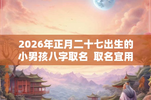2026年正月二十七出生的小男孩八字取名  取名宜用字