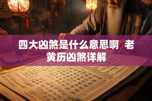 四大凶煞是什么意思啊  老黄历凶煞详解