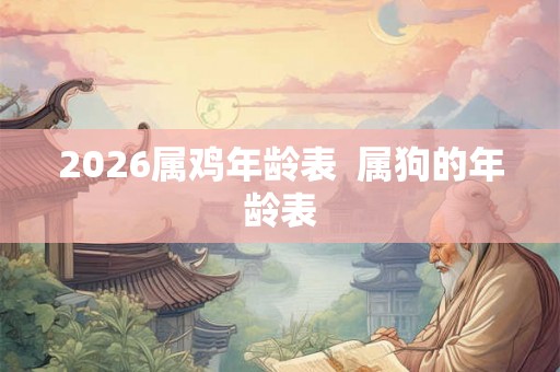2026属鸡年龄表  属狗的年龄表