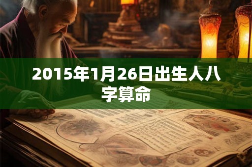 2015年1月26日出生人八字算命