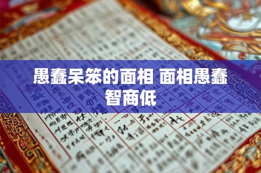 愚蠢呆笨的面相 面相愚蠢智商低 愚蠢呆笨的面相 面相愚蠢智商低