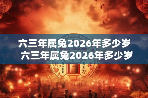 六三年属兔2026年多少岁  六三年属兔2026年多少岁