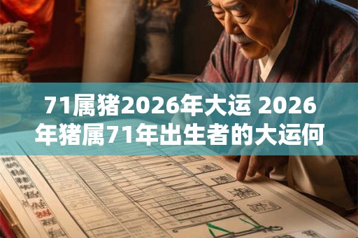 71属猪2026年大运 2026年猪属71年出生者的大运何如