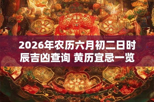 2026年农历六月初二日时辰吉凶查询 黄历宜忌一览表