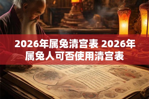 2026年属兔清宫表 2026年属兔人可否使用清宫表