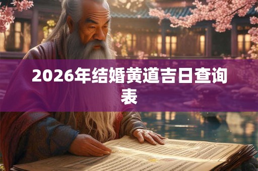2026年结婚黄道吉日查询表 2026年结婚黄道吉日查询表