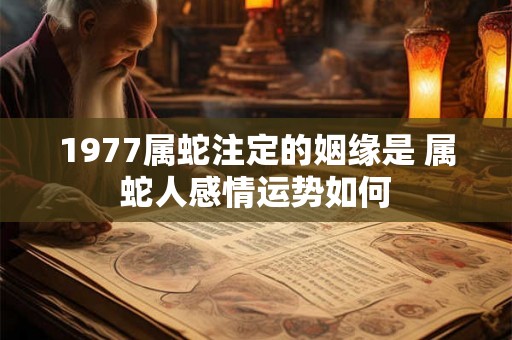 1977属蛇注定的姻缘是 属蛇人感情运势如何
