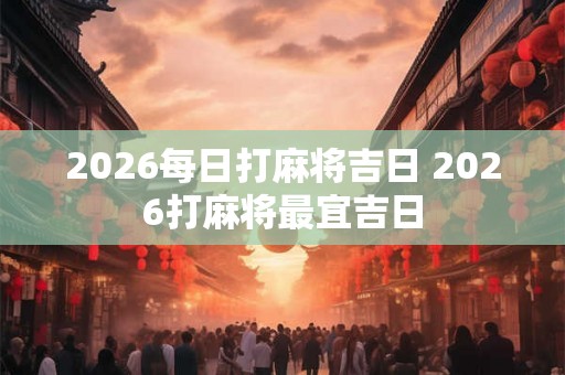 2026每日打麻将吉日 2026打麻将最宜吉日