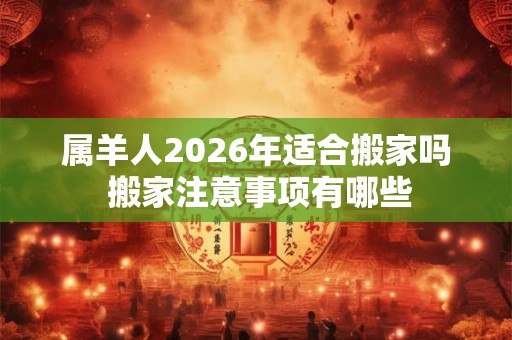 属羊人2026年适合搬家吗 搬家注意事项有哪些 属羊人2026年适合搬家吗 搬家注意事项有哪些