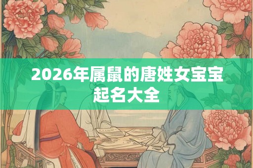 2026年属鼠的唐姓女宝宝起名大全