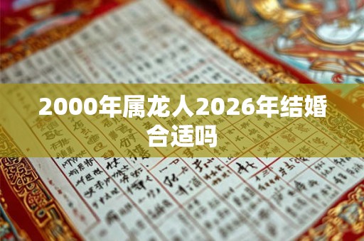2000年属龙人2026年结婚合适吗 2000年属龙人2026年结婚合适吗