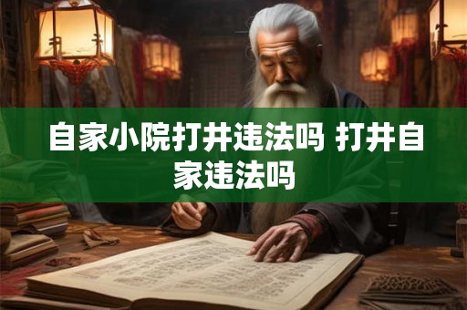 自家小院打井违法吗 打井自家违法吗