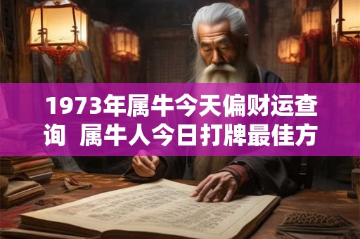 1973年属牛今天偏财运查询  属牛人今日打牌最佳方位和财运