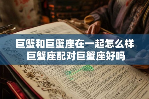 巨蟹和巨蟹座在一起怎么样 巨蟹座配对巨蟹座好吗