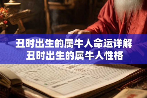 丑时出生的属牛人命运详解 丑时出生的属牛人性格