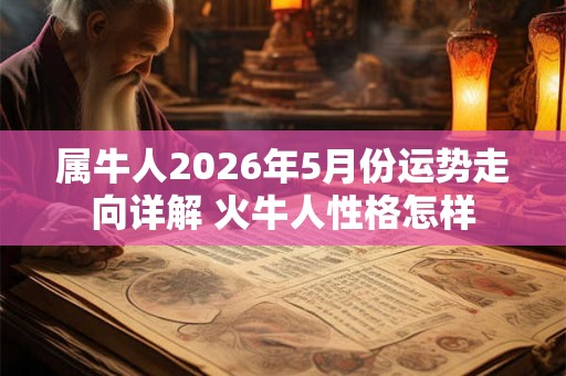 属牛人2026年5月份运势走向详解 火牛人性格怎样